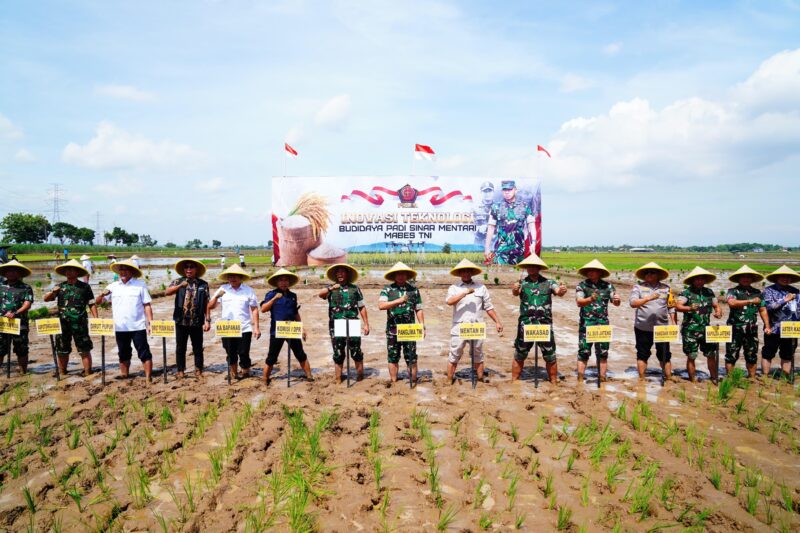 Panglima TNI Jenderal TNI Agus Subiyanto bersama Menteri Pertanian RI Andi Amran Sulaiman melaksanakan kunjungan kerja