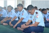 Komandan Lanud Sultan Hasanuddin, Marsma TNI Bonang Bayuaji G., S.E., M.M., CHRMP., memerintahkan seluruh jajaranya melaksanakan doa bersama