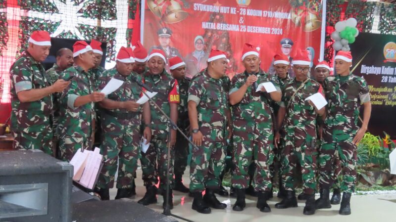 Kodim 1710/Mimika menggelar acara Natal bersama dan peringatan HUT ke-28 Kodim 1710/Mimika