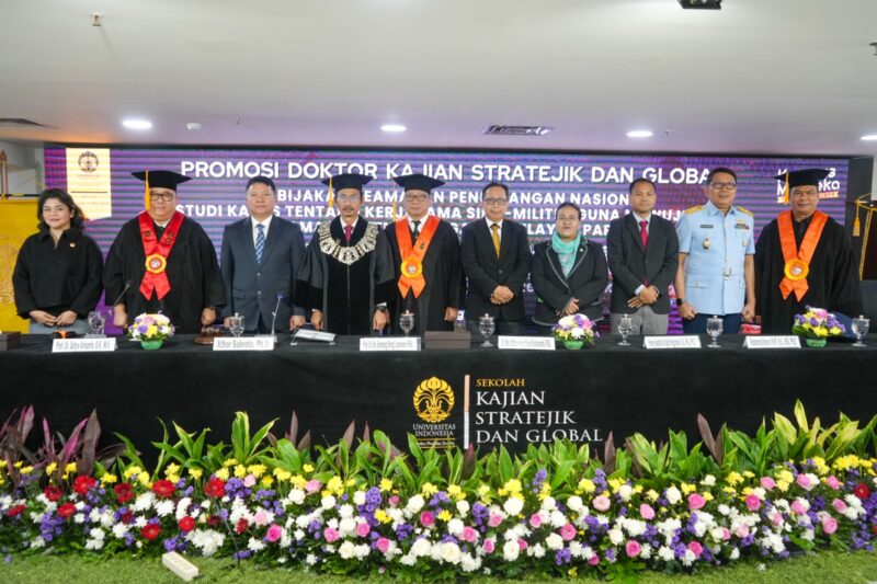 Marsekal Muda TNI Dr. Jorry S. Koloay, S.I.P., M.Han., resmi meraih gelar doktor dari Sekolah Kajian Strategik dan Global (SKSG) Universitas Indonesia