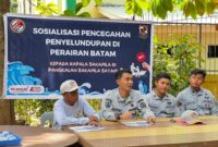 Pangkalan Bakamla Batam melaksanakan kegiatan sosialisasi bertema “Peran Masyarakat dalam Pencegahan dan Pemberantasan Penyelundupan”