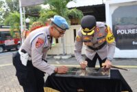 Kapolres Pelabuhan Tanjung Priok AKBP Indrawienny Panjiyoga meresmikan pembangunan renovasi tumah tahanan