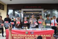 Polres Pelabuhan Tanjung Priok memusnahkan barang bukti Narkoba senilai Rp 1,8 Milyar