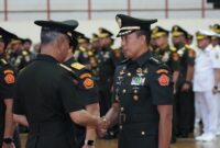 Kasum TNI Letjen TNI Richard Tampubolon mewakili Panglima TNI Jenderal TNI Agus Subiyanto, menerima Laporan Korps Kenaikan Pangkat