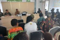 Babinsa Koramil 1710-05/Jila Pratu Calvin Mulikma menghadiri kegiatan Lokakarya Mini Lintas Sektoral yang dipimpin oleh Kepala Puskesmas Jila