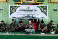 Prajurit dan Persit Kodim 1710/Mimika melaksanakan kegiatan peringatan Isra Mi'raj Nabi Muhammad SAW 1446 H