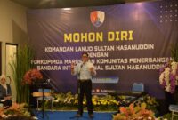 Komandan Pangkalan Udara (Danlanud) Sultan Hasanuddin, Marsma TNI Bonang Bayuaji G, S.E., M.M.,CHRMP., menggelar acara pisah sambut