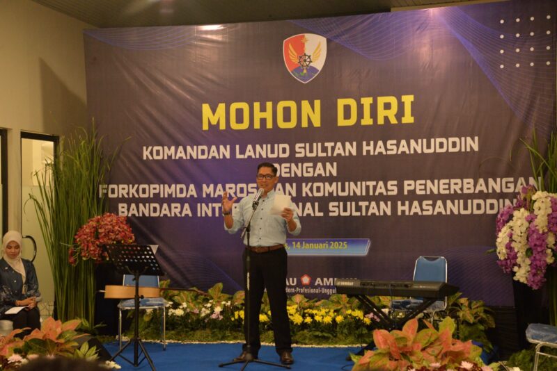 Komandan Pangkalan Udara (Danlanud) Sultan Hasanuddin, Marsma TNI Bonang Bayuaji G, S.E., M.M.,CHRMP., menggelar acara pisah sambut