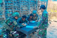 Satgas Pamtas Kewilayahan Yonif 715/Motuliato Pos Tinolok melaksanakan kegiatan berbagi ilmu kepada anak-anak Papua