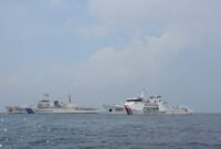 Bakamla RI melalui unsur KN. Pulau Marore-322 bersama dengan Kapal Japan Coast Guard (JCG) Settsu PLH-07 melaksanakan Passing Exercise