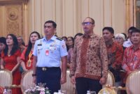 Panglima Komando Operasi Udara II Marsda TNI Deni Hasoloan S., yang diwakili Asisten Intelijen (Asintel) Kaskoopsud II Kolonel Sus Dayan Butar Butar, S.E.