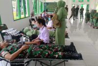 Komando Distrik Militer (Kodim) 1715/Yahukimo menyelenggarakan kegiatan donor darah bekerja sama dengan Unit Transfusi Darah Palang Merah Indonesia