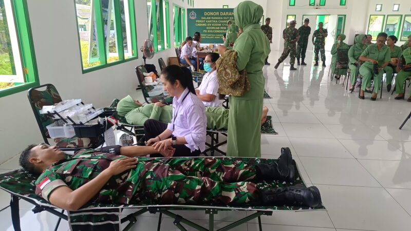 Komando Distrik Militer (Kodim) 1715/Yahukimo menyelenggarakan kegiatan donor darah bekerja sama dengan Unit Transfusi Darah Palang Merah Indonesia