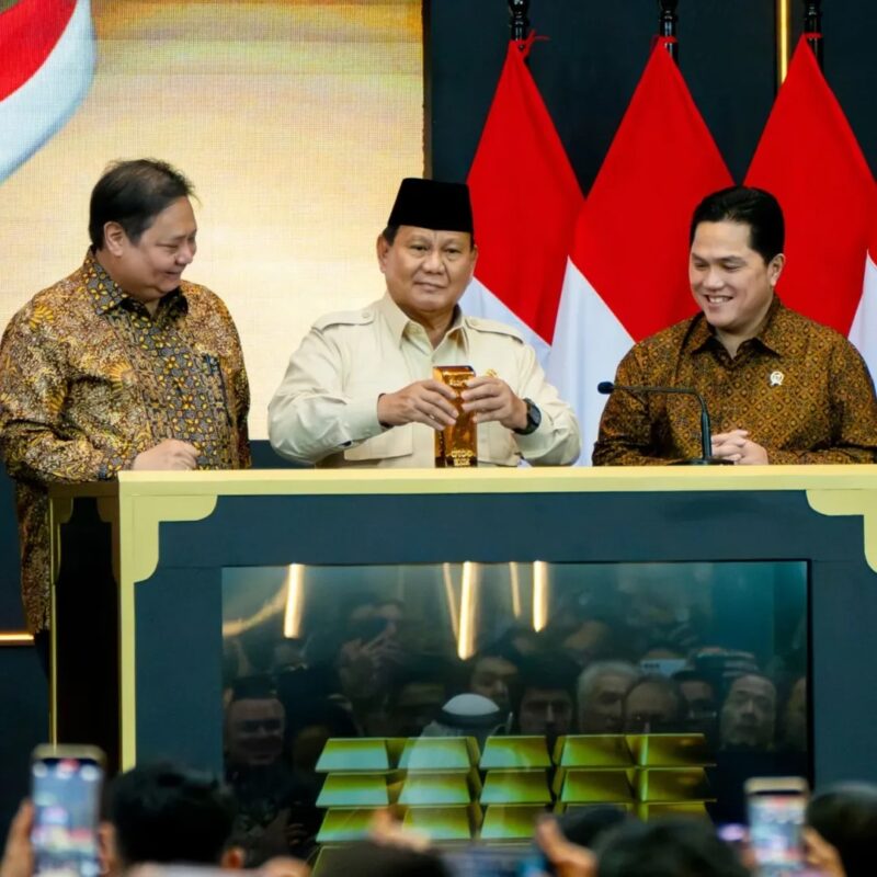 Peresmian Layanan Bank Emas Pegadaian dan Bank Syariah Indonesia oleh Presiden RI Prabowo Subianto, bertempat di The Gade Tower