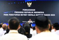 Panglima TNI Jenderal TNI Agus Subiyanto menghadiri pengarahan Presiden RI Prabowo Subianto pada acara penutupan Retret