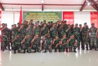 Komandan Kodim 1710/Mimika Letkol Inf M. Slamet Wijaya, S.Sos., M.Han., M.A. memimpin jalannya Acara Tradisi Korps Raport Masuk Satuan dan Pelepasan