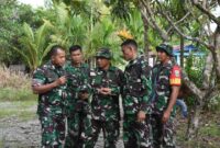 Komandan Kodim 1710/Mimika Letkol Inf M. Slamet Wijaya, S.Sos., M.Han. M.A. didampingi Kasdim dan Pasiter melaksanakan peninjauan