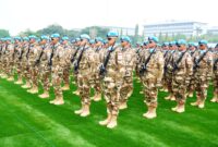 Upacara Pemberangkatan Satgas TNI Kontingen Garuda UNIFIL TA. 2025 di Lapangan Prima, Mabes TNI, Cilangkap, Jakarta Timur