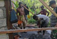 Prajurit Satgas TMMD bahu‑membahu dengan masyarakat mempercepat pembangunan infrastruktur dan fasilitas sosial