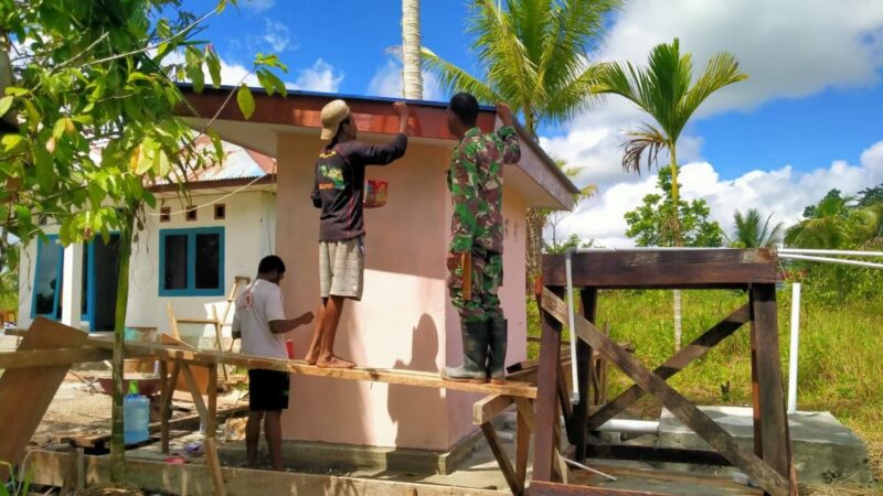 TNI Manunggal Membangun Desa (TMMD) ke-124 Kodim 1710/Mimika, seluruh pekerjaan fisik maupun nonfisik terus dikebut