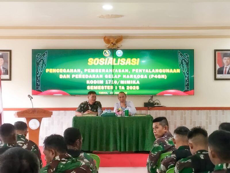 Kodim 1710/Mimika menggelar kegiatan sosialisasi kepada seluruh prajurit TNI dan PNS Kodim 1710/Mimika