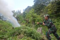 Komitmen TNI dalam membantu pemerintah memberantas peredaran narkotika kembali dibuktikan melalui aksi nyata di lapangan