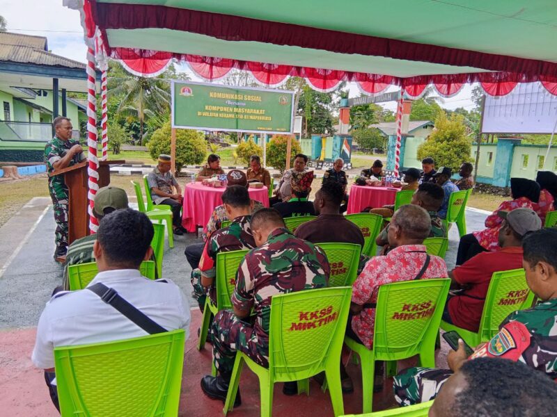 Kodim 1710/Mimika menggelar kegiatan Komunikasi Sosial (Komsos) bersama Komponen Masyarakat (Komas) bertempat di Makoramil 1710-07/Mapurujaya