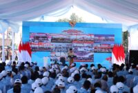 Presiden Republik Indonesia Prabowo Subianto dalam peluncuran Koperasi Desa (Kopdes) Merah Putih