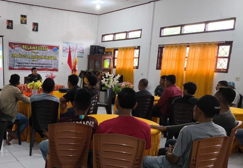 Kodim 1506/Namlea melalui program TNI Manunggal Membangun Desa (TMMD) ke-125 melaksanakan sosialisasi Bela Negara di Desa Hote