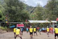 Koramil 1710-04/Tembagapura bersama jajaran TNI, Polri dan PT. FI bersatu padu menggelar turnamen bola voli untuk masyarakat