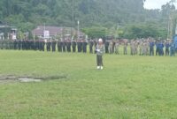 Satuan Tugas TNI Manunggal Membangun Desa (TMMD) Kodim 1506/Namlea turut ambil bagian dalam upacara peringatan Hari Ulang Tahun ke-80 Kemerdekaan Republik Indonesia