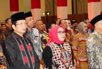 Peringatan Hari Konstitusi dan Hari Ulang Tahun ke-80 Majelis Permusyawaratan Rakyat (MPR) RI. Acara berlangsung di Gedung Nusantara IV
