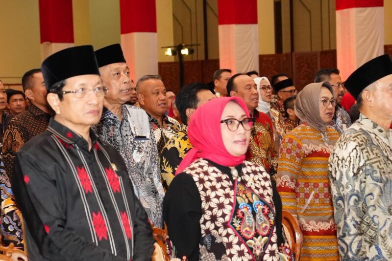 Peringatan Hari Konstitusi dan Hari Ulang Tahun ke-80 Majelis Permusyawaratan Rakyat (MPR) RI. Acara berlangsung di Gedung Nusantara IV