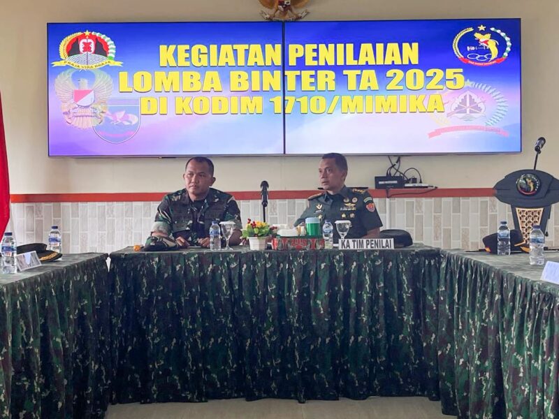 Kodim 1710/Mimika menerima kunjungan kerja Tim Penilaian Lomba Pembinaan Teritorial (Binter) Tahun Anggaran 2025