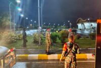 Kodim 1710/Mimika menggelar patroli wilayah di seputaran kota Timika yang dipimpin Danramil 1710-03/Kuala Kencana, Kapten Inf Agustinus Samba Palangiran