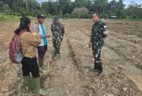 Dandim 1710/Mimika Letkol Inf M. Slamet Wijaya, S.Sos., M.Han., M.A. menggandeng Penyuluh Pertanian Lapangan (PPL) dari Dinas Pertanian Kab. Mimika dan kelompok tani