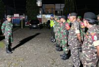 Kodim 1710/Mimika bersama anggota Banser dan Pemuda Kerukunan kembali menggelar Patroli Humanis di seputaran Kota Timika