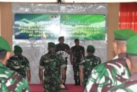 Komando Distrik Militer (Kodim) 1710/Mimika menggelar acara tradisi korps pindah satuan, masuk satuan, serta purna tugas
