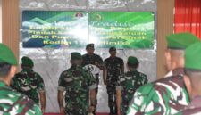 Komando Distrik Militer (Kodim) 1710/Mimika menggelar acara tradisi korps pindah satuan, masuk satuan, serta purna tugas
