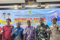 Dandim 1710/Mimika Letkol Inf M. Slamet Wijaya, S.Sos., M.Han., M.A., menghadiri acara seminar akhir Studi Kelayakan Pembentukan Daerah Otonomi Baru