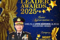 Kombes Pol Dr. Luthfie Sulistiawan, S.I.K., M.H., M.Si., Kapolrestabes Surabaya, menerima penghargaan Leadership Awards 2025