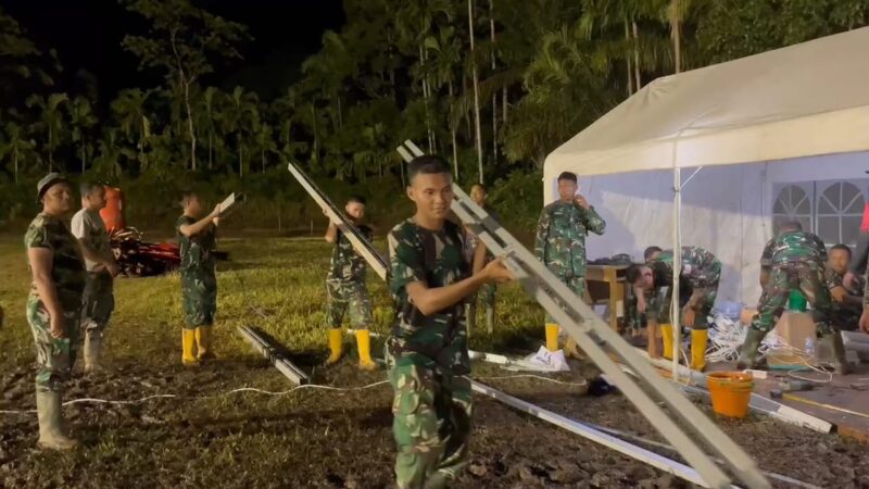 Satgas Penanggulangan Bencana Alam (Gulbencal) Kodam XX/Tuanku Imam Bonjol mempercepat pembangunan Hunian Sementara (Huntara)