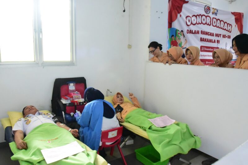 Bakamla RI menggelar kegiatan donor darah dalam rangka memperingati Hari Ulang Tahun (HUT) ke-20