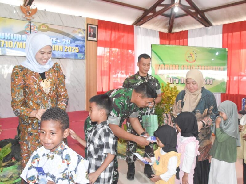 Kodim 1710/Mimika memperingati Hari Ulang Tahun (HUT) ke-29 dengan menggelar syukuran sederhana