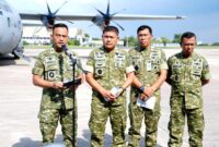 Wakapuspen TNI Brigjen TNI Osmar Silalahi, didampingi Kadispenal Laksma TNI Tunggul, Kadispenau Marsma TNI I Nyoman Suadnyana dan Sesdispenad