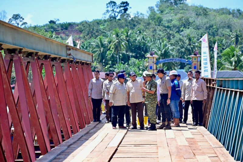 Wakil Panglima TNI Jenderal TNI Tandyo Budi R mendampingi Presiden Republik Indonesia Prabowo Subianto bersama Menhan RI