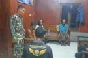 Babinsa Koramil 1710-06/Agimuga, Kodim 1710/Mimika Sertu Benjamin Situmorang bersama TNI AL dan Polisi berhasil menangkap pengedar sekaligus pengguna Narkoba