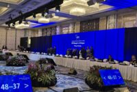 Sherpa Meeting Shangri-La Dialogue yang berlangsung di The Tower Ballroom, Shangri-La Hotel, Singapura