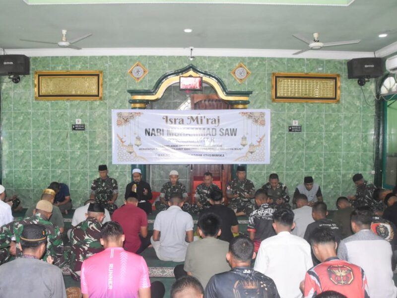 Kodim 1710/Mimika menggelar peringatan Isra Mi’raj Nabi Muhammad SAW 1447 H/2026 M