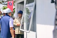 Wakil Panglima TNI Jenderal TNI Tandyo Budi R mendampingi Presiden Republik Indonesia Prabowo Subianto bersama Menhan RI Sjafrie Sjamsoeddin